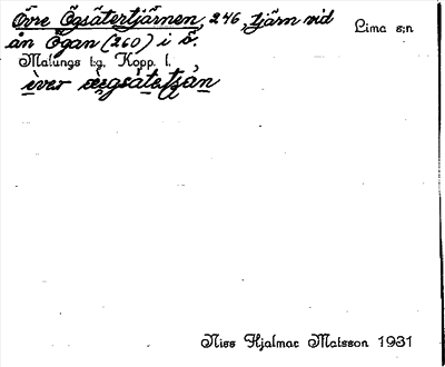 Bild på arkivkortet för arkivposten Övre Ögsätertjärnen