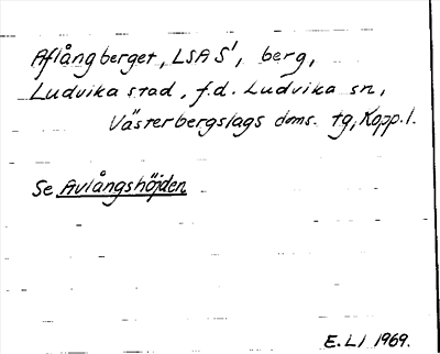 Bild på arkivkortet för arkivposten Aflångberget se Avlånghöjden