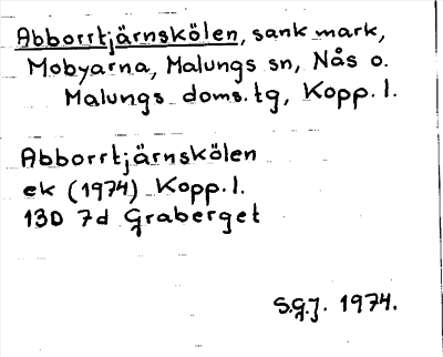 Bild på arkivkortet för arkivposten Abborrtjärnskölen