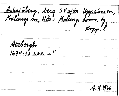 Bild på arkivkortet för arkivposten Acksjöberg
