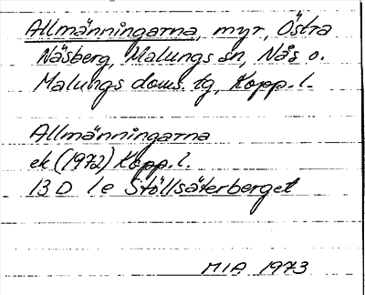 Bild på arkivkortet för arkivposten Allmänningarna