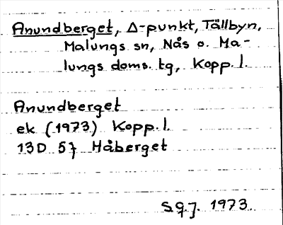 Bild på arkivkortet för arkivposten Anundberget