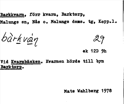 Bild på arkivkortet för arkivposten Barkkvarn