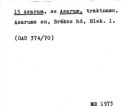 Bild på arkivkortet för arkivposten Asarum