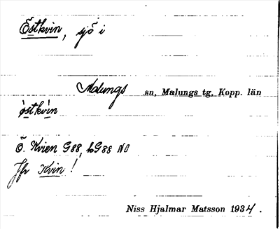 Bild på arkivkortet för arkivposten Östkvin