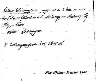 Bild på arkivkortet för arkivposten Östra Ebäsmyren