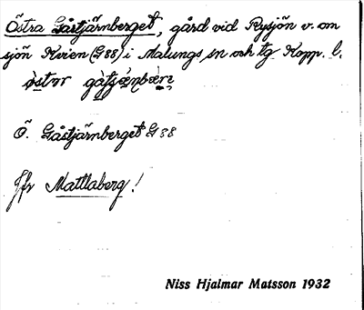 Bild på arkivkortet för arkivposten Östra Gåstjärnberget
