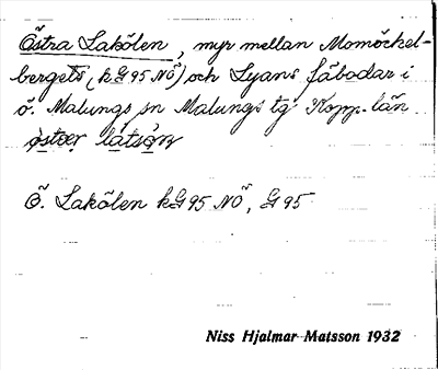 Bild på arkivkortet för arkivposten Östra Lakölen