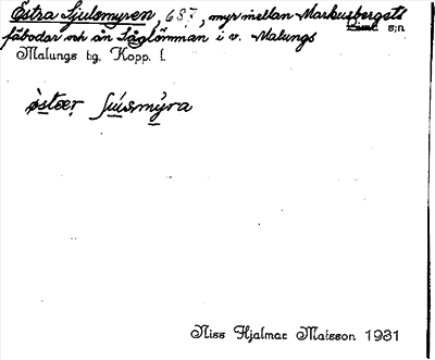 Bild på arkivkortet för arkivposten Östra Sjulsmyren