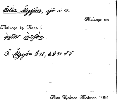 Bild på arkivkortet för arkivposten Östra Älgsjön