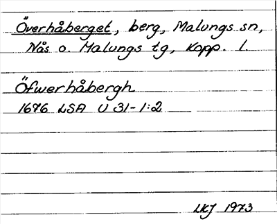 Bild på arkivkortet för arkivposten Överhåberget
