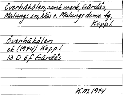 Bild på arkivkortet för arkivposten Överhåkölen