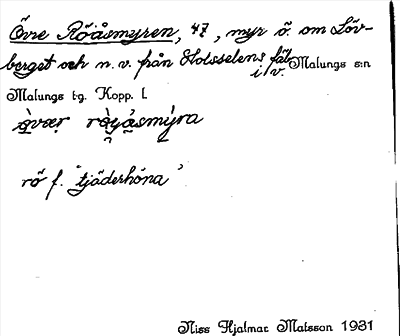 Bild på arkivkortet för arkivposten Övre Röåsmyren