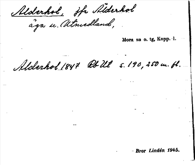 Bild på arkivkortet för arkivposten Alderhol