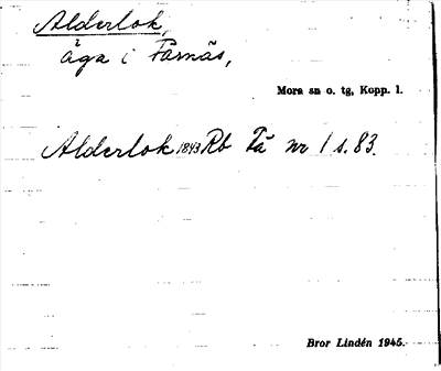 Bild på arkivkortet för arkivposten Alderlok