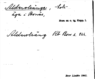 Bild på arkivkortet för arkivposten Alderolsänge