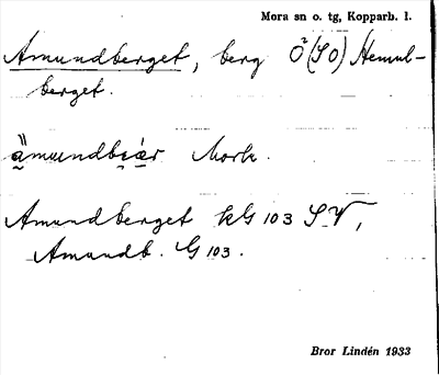 Bild på arkivkortet för arkivposten Amundberget