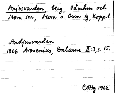 Bild på arkivkortet för arkivposten Anjosvarden