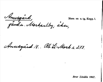 Bild på arkivkortet för arkivposten Anusgård