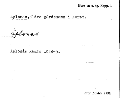 Bild på arkivkortet för arkivposten Aplonås