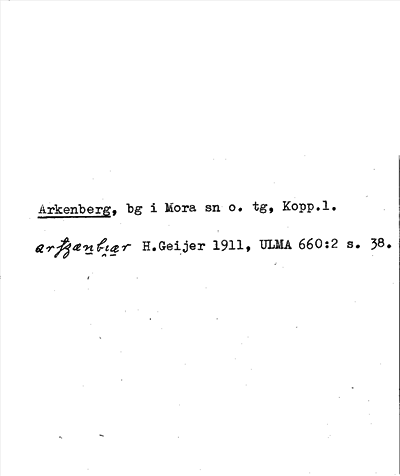 Bild på arkivkortet för arkivposten Arkenberg