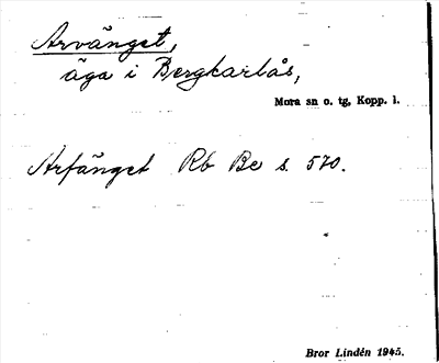 Bild på arkivkortet för arkivposten Arvänget