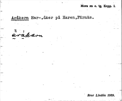 Bild på arkivkortet för arkivposten Aråkern, Har-