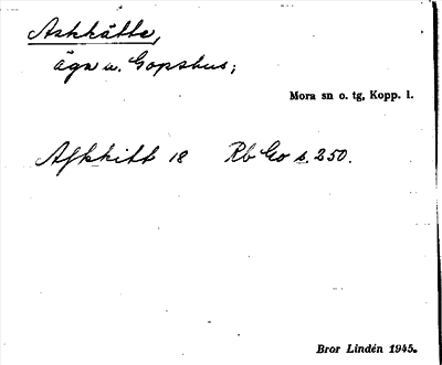 Bild på arkivkortet för arkivposten Askkätte