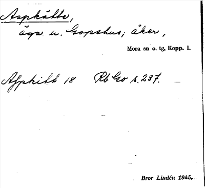 Bild på arkivkortet för arkivposten Aspkätte