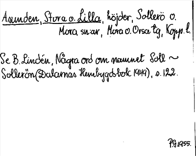 Bild på arkivkortet för arkivposten Asunden, Stora o. Lilla