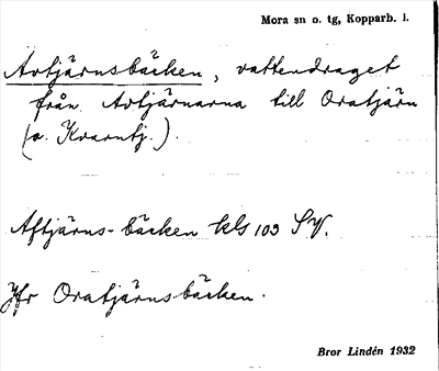 Bild på arkivkortet för arkivposten Avtjärnsbäcken