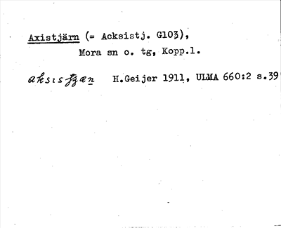 Bild på arkivkortet för arkivposten Axistjärn