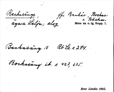 Bild på arkivkortet för arkivposten Backasänge