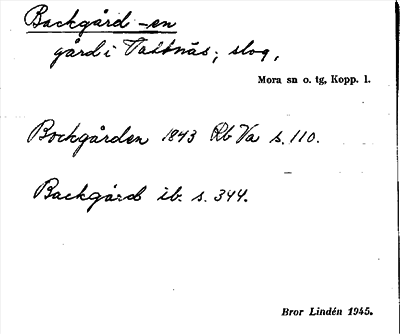 Bild på arkivkortet för arkivposten Backgård -en