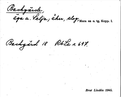 Bild på arkivkortet för arkivposten Backgärde