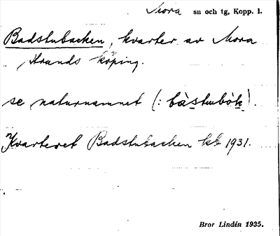 Bild på arkivkortet för arkivposten Badstubacken