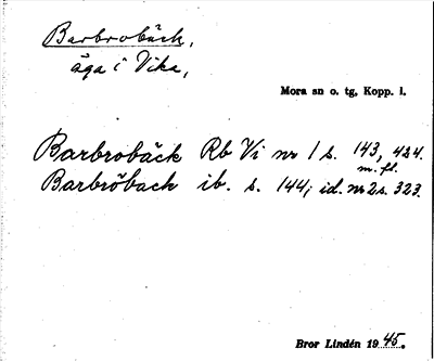 Bild på arkivkortet för arkivposten Barbrobäck