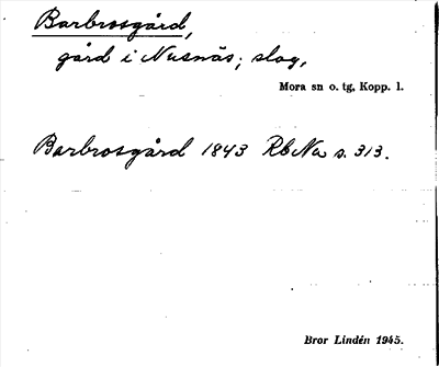 Bild på arkivkortet för arkivposten Barbrosgård