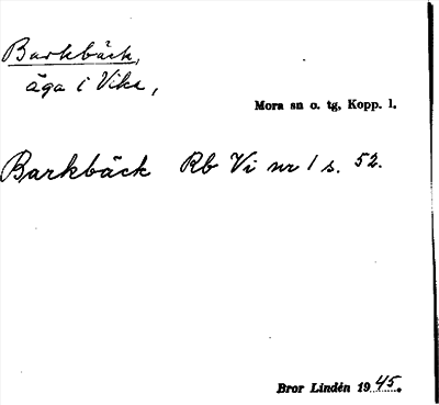 Bild på arkivkortet för arkivposten Barkbäck