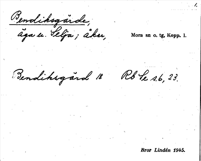 Bild på arkivkortet för arkivposten Bendiksgärde