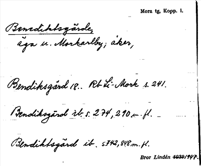 Bild på arkivkortet för arkivposten Benediktsgärde