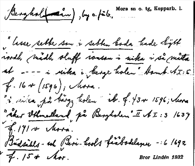 Bild på arkivkortet för arkivposten Berghal(ån)