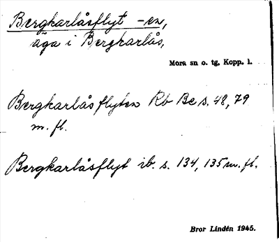 Bild på arkivkortet för arkivposten Bergkarlåsflyt -en