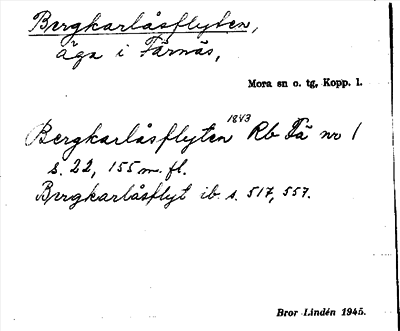 Bild på arkivkortet för arkivposten Bergkarlåsflyten