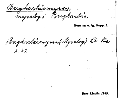 Bild på arkivkortet för arkivposten Bergkarlåsmyren