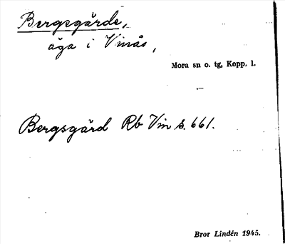Bild på arkivkortet för arkivposten Bergsgärde