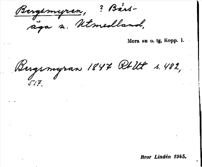 Bild på arkivkortet för arkivposten Bergsmyren