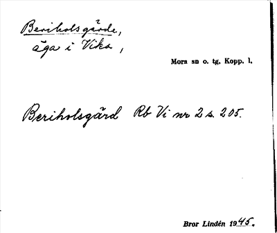 Bild på arkivkortet för arkivposten Beriholsgärde