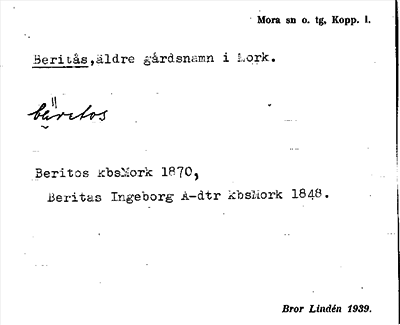 Bild på arkivkortet för arkivposten Beritås