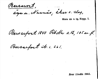 Bild på arkivkortet för arkivposten Bersarvet